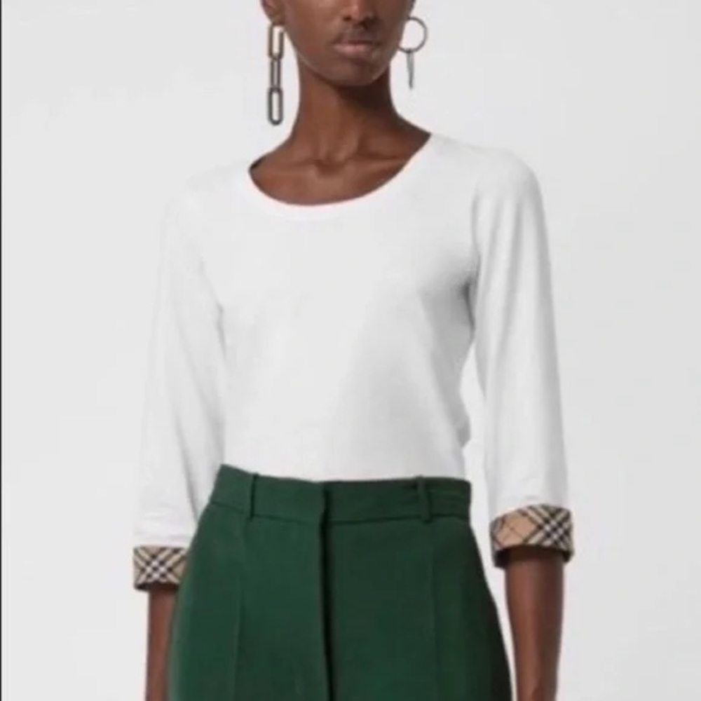 BURBERRY BRITT women's designer WHITE cotton blouse